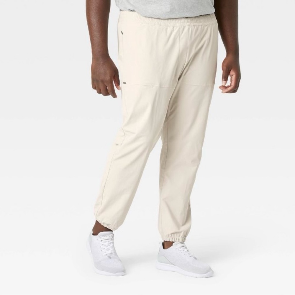 All in Motion Mens Cream ‘Stone’ Tapered Joggers Size 2XL NWT